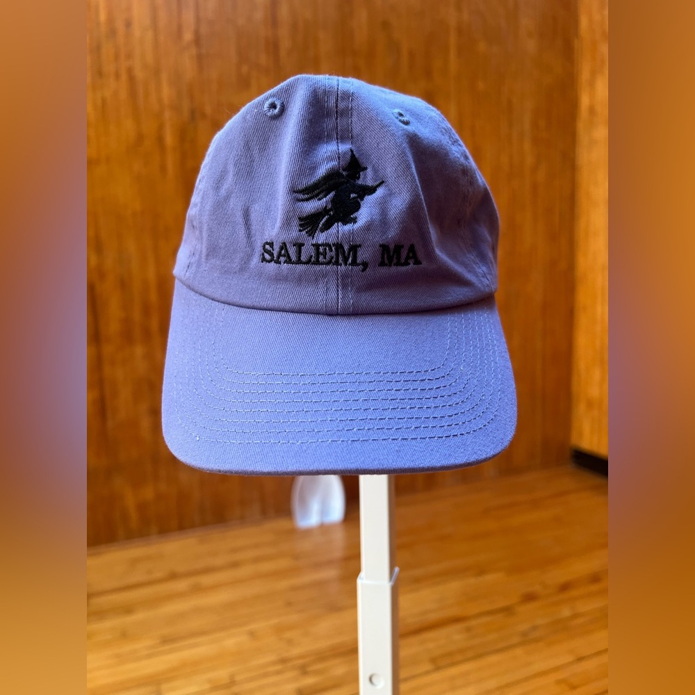 Salem MA Witch Embroidered Purple Cap